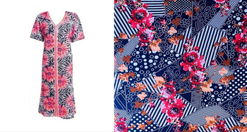 podomka szlafrok na zamek KWIATOWY WITRAŻ 3XL-5XL (46-50)