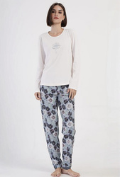 piżama damska MAK ecru/oliwka M-XXL (38-44)