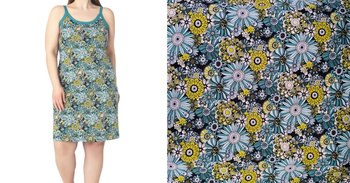 sukienka plażowa KWIATOWY FOLKLOR ZIELEŃ XL