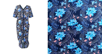 podomka szlafrok na zamek NIEBIESKA CYKORIA 6XL-8XL (52-56)