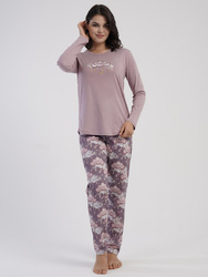 piżama damska CLOUDY puder róż/wrzos S-XL (36-42)