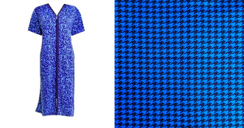 podomka szlafrok na zamek NIEBIESKA PEPITKA 2XL/44