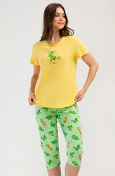 piżama damska KAMELEON żółty/zielony M/38