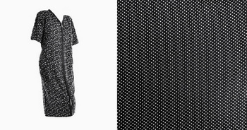 podomka szlafrok na guziki CZARNA W BIAŁE KROPECZKI 3XL/46