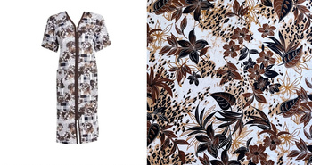 podomka szlafrok na zamek LIŚCIE 3XL-4XL (46-48)