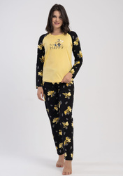 piżama damska BEE HAPPY żółty/czarny S-L (36-40)