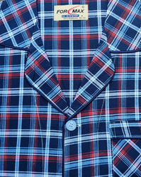 piżama męska rozpinana KRATKA GRANAT/BORDO M-3XL