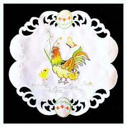 SERWETKA WIELKANOC KRS-28 RD 30cm BIAŁA/KOLOR