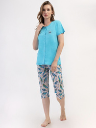 piżama damska BRAVE turkus/beż M-XXL (38-44)