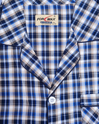 piżama męska rozpinana KRATKA BEŻ/NIEBIESKI M-3XL