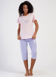 piżama damska KRÓLICZKI róż/lila L/40