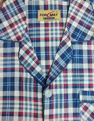 piżama męska rozpinana KRATKA CZERWIEŃ/NIEBIESKI M-3XL