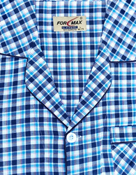 piżama męska rozpinana KRATKA TURKUS/BIAŁY M-3XL