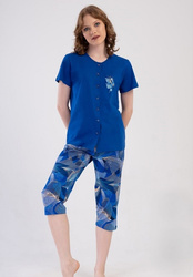 piżama damska BUKIET niebieski/niebieski 2XL/48