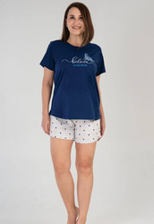 piżama damska BELIEVE granat/owies 1XL/46