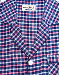 piżama męska rozpinana KRATKA CZERWIEŃ/BIAŁY M-3XL