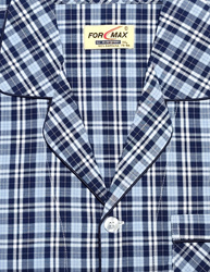 piżama męska rozpinana KRATKA GRANAT/BŁĘKIT M-3XL