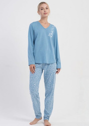 piżama damska GAŁĄZKA denim/biały 3XL/50