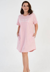 koszula nocna tunika RÓŻ MELANŻ FOR YOU 2XL/48