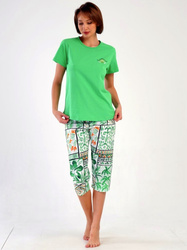 piżama damska WILD FREE zielony/biały M-XXL (38-44)