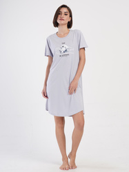 koszula nocna tunika JASNY POPIEL MIŚ POLARNY 1XL/46