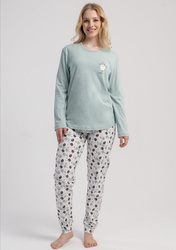 piżama damska OWIECZKA mięta/biały M/38