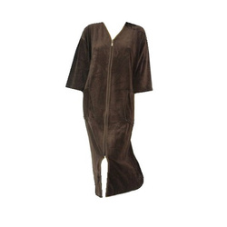 podomka szlafrok welur na zamek CZEKOLADA 4XL/48