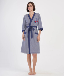 szlafrok bawełniany na zakładkę PANTOFELKI 1XL-3XL (46-50)