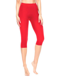 getry legginsy bawełniane rybaczki CZERWIEŃ XS/S-3XL