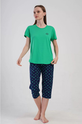 piżama damska KONICZYNKI zieleń/granat XXL/44