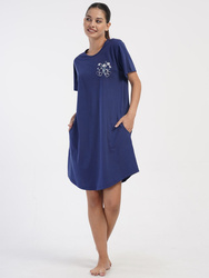 koszula nocna tunika GRANAT KWIATY 2XL/48