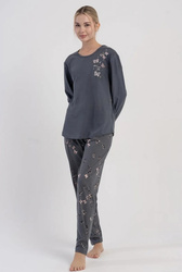 piżama damska HAVE A NICE DAY popiel/róż 3XL-4XL (50-52)