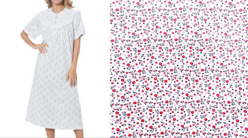 koszula nocna tradycyjna 202 KWIATUSZKI CZERWIEŃ 48/52