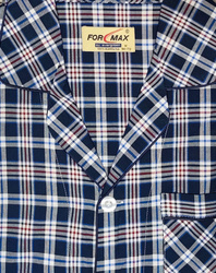 piżama męska rozpinana KRATKA GRANAT/CZERWIEŃ M-3XL