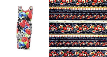 sukienka podomka RÓŻANE PASKI M-XL