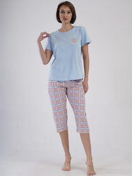 piżama damska LOVE BERRY błękit/koral 3XL/50