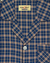 piżama męska rozpinana KRATKA GRANAT/BRĄZ M-3XL