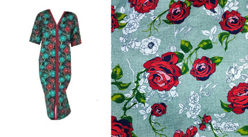 podomka szlafrok na zamek ROŻE Z MIĘTĄ 3XL/46