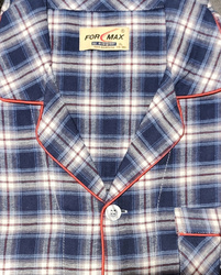 piżama męska rozpinana KRATKA DENIM/GRANAT M-3XL