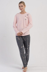 piżama damska HAVE A NICE DAY róż/popiel 3XL-4XL (50-52)