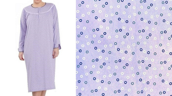 koszula nocna tradycyjna 201 GROSZKI FIOLET 42/44