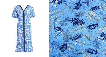 podomka szlafrok na zamek LIŚCIE NA WODZIE 8XL/56