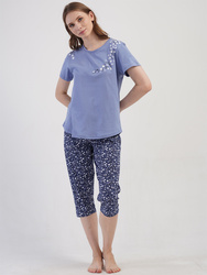piżama damska GAŁĄZKA denim/granat 1XL-3XL (46-50)