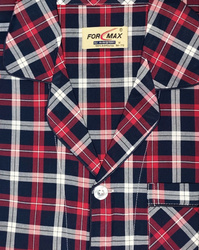 piżama męska rozpinana KRATKA CZERWIEŃ/GRANAT M-3XL