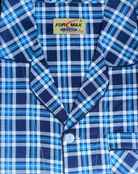 piżama męska rozpinana KRATKA GRANAT/NIEBIESKI M-5XL