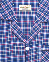 piżama męska rozpinana KRATKA NIEBIESKI/CZERWIEŃ M-3XL