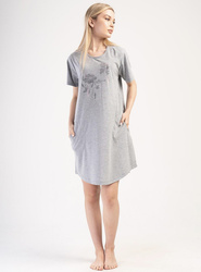 koszula nocna tunika POPIELATY MELANŻ EVERYTHING 4XL/52