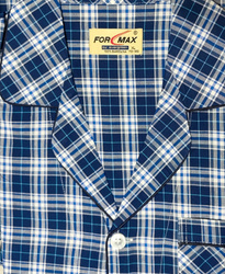 piżama męska rozpinana KRATKA GRANAT/NIEBIESKI M-3XL