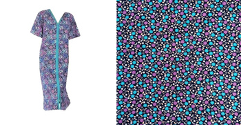 podomka szlafrok na zamek KWIATUSZKI MIĘTA WRZOS 3XL- 5XL (46-50)