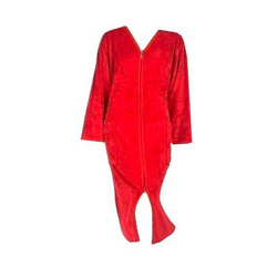 podomka szlafrok welur na zamek CZERWIEŃ 3XL-5XL (46-50)